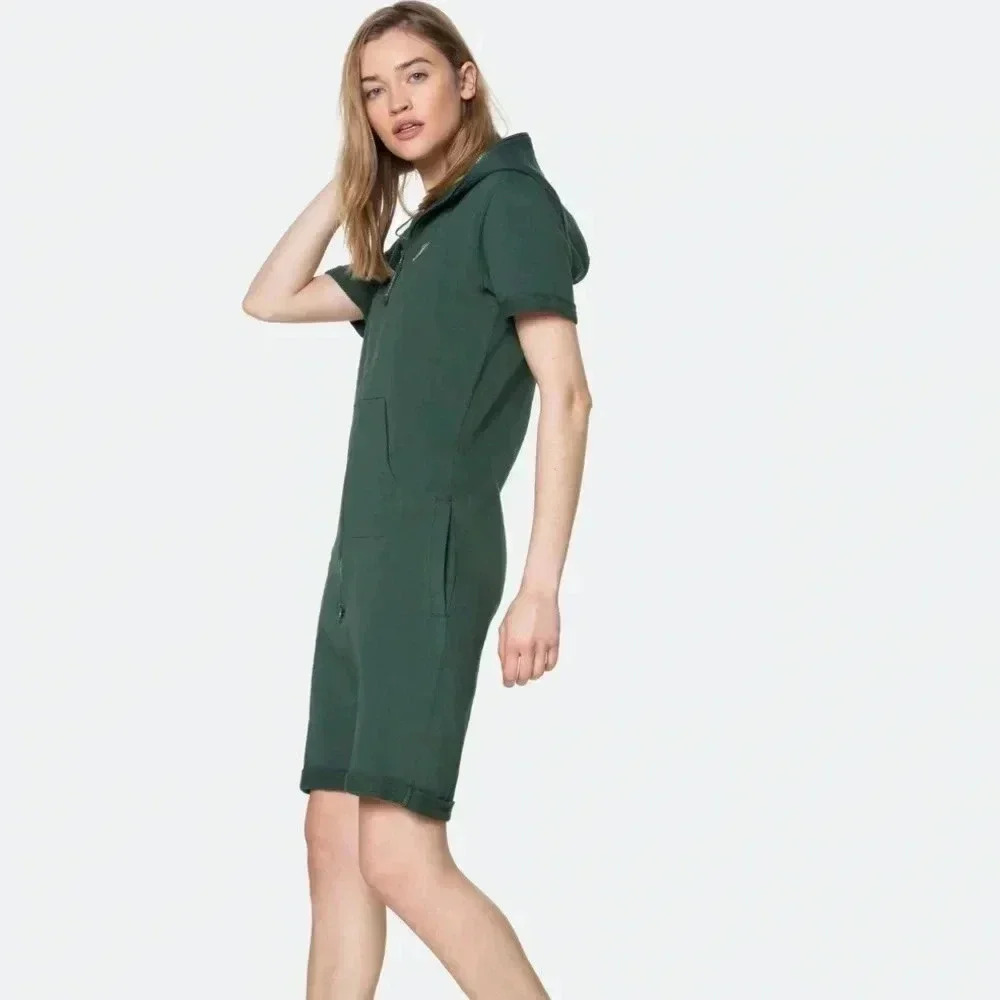 Onepiece short‎ jumpsuit color green size XS